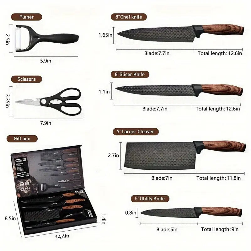 SamuraiSharp Stainless Steel Japanese Artisan Knife Set