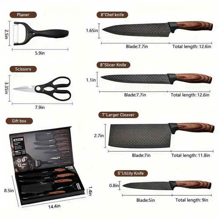 SamuraiSharp Stainless Steel Japanese Artisan Knife Set
