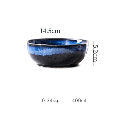 Deep Sea Artisan Ceramic Bowl Set (3-Piece)