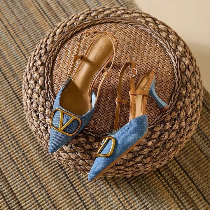 Vervain Denim Slingbacks