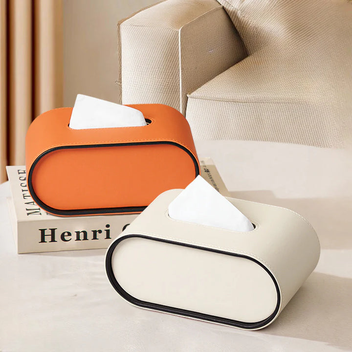 Cadigan Leather Tissue Box