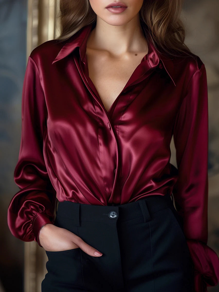 Lavier Satin Long Sleeves Blouse