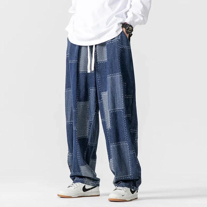 Urban Wear Patchwork Denim Joggers