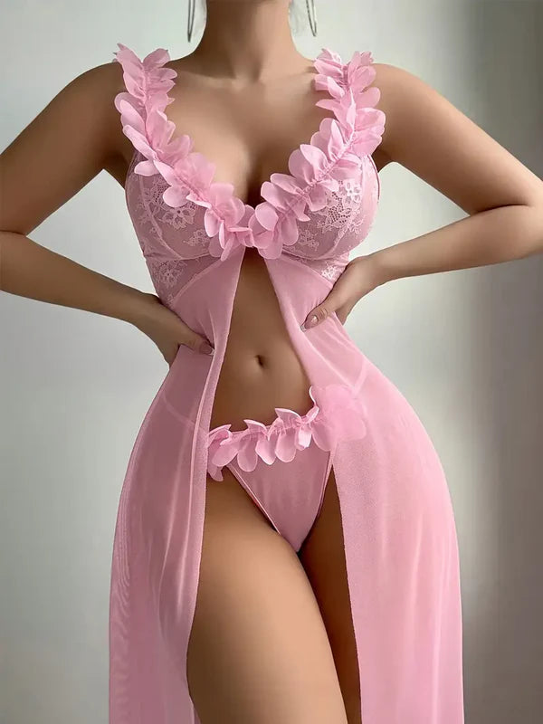 Rosevelle Mesh Gown Set